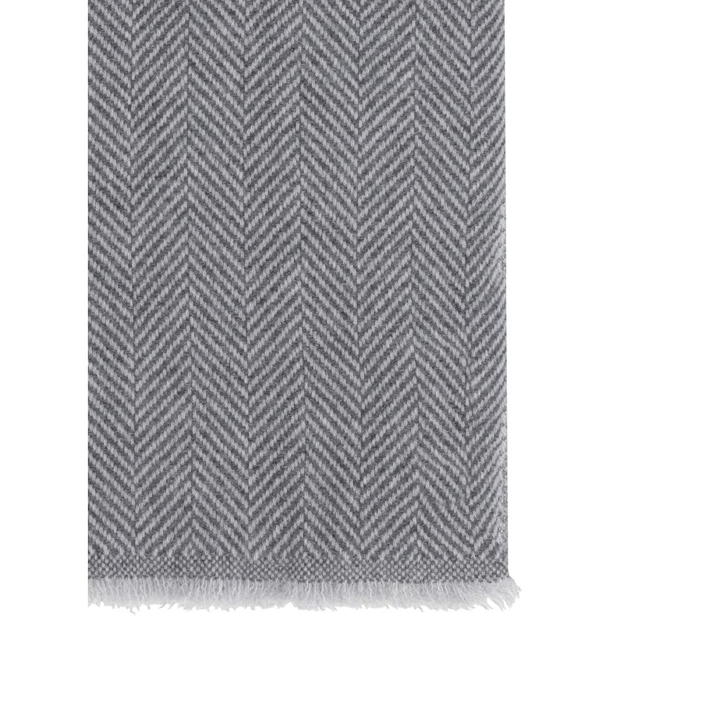 Brunello Cucinelli Grey Linen and Cashmere Scarf Elegance