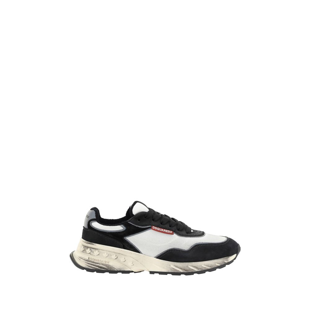 Dsquared² White Leather Sprinter Sneakers: Luxe Sporty Sophistication