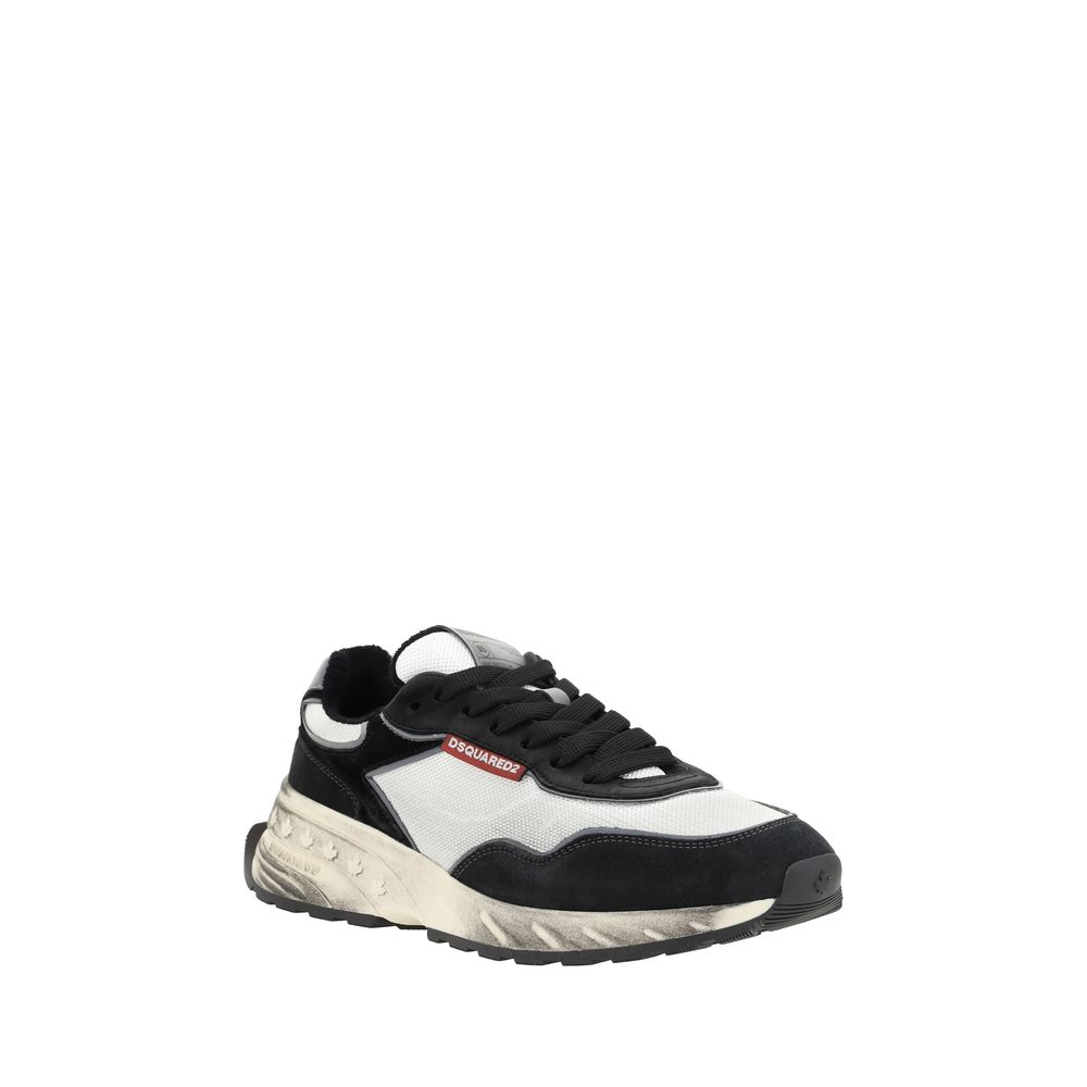Dsquared² White Leather Sprinter Sneakers: Luxe Sporty Sophistication