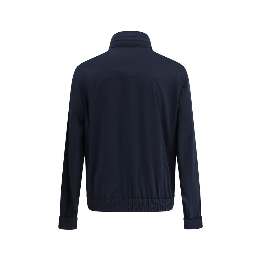 Brunello Cucinelli Grey Cotton Canvas Jacket With Hood