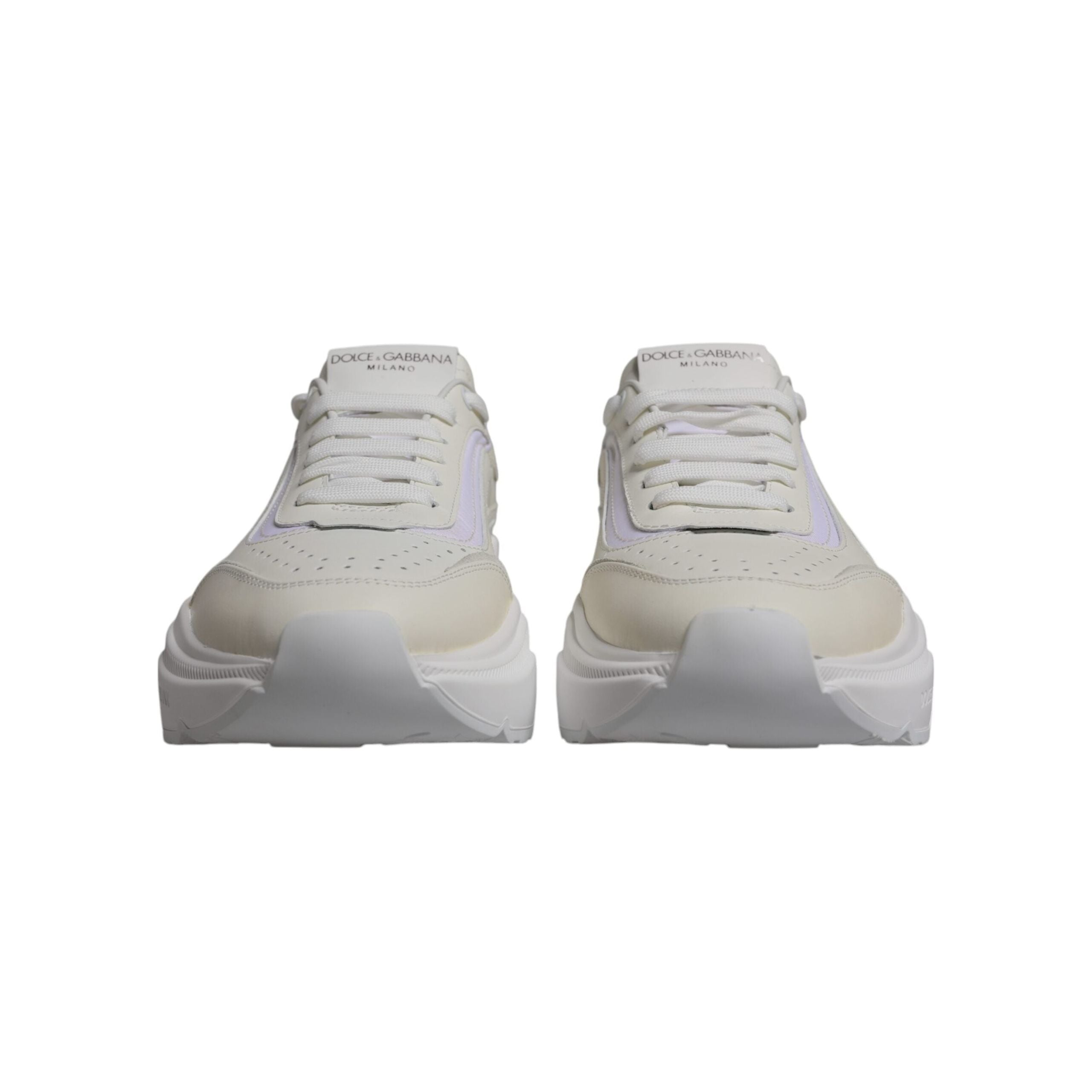 Dolce & Gabbana White Calf Leather Daymaster Sneakers Shoes