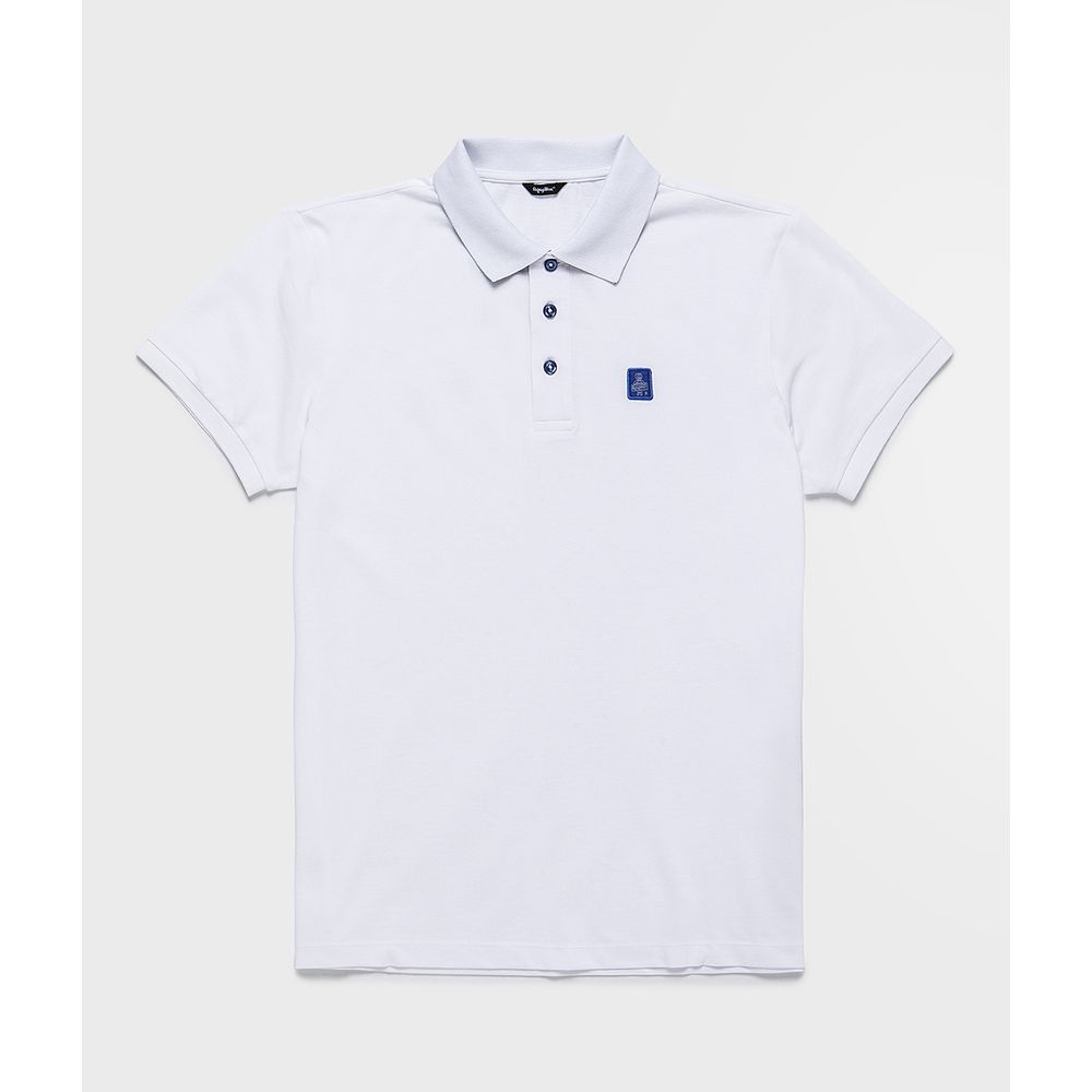 Refrigiwear White Cotton Polo Shirt for Timeless Elegance