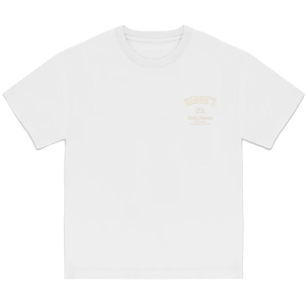 Refrigiwear White Cotton T-Shirt with Artistic Graphic Print