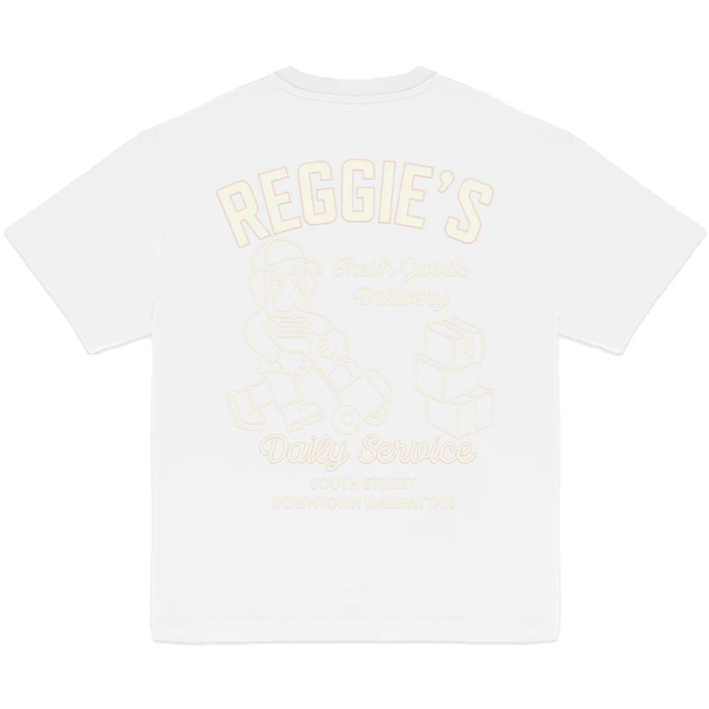 Refrigiwear White Cotton T-Shirt with Artistic Graphic Print