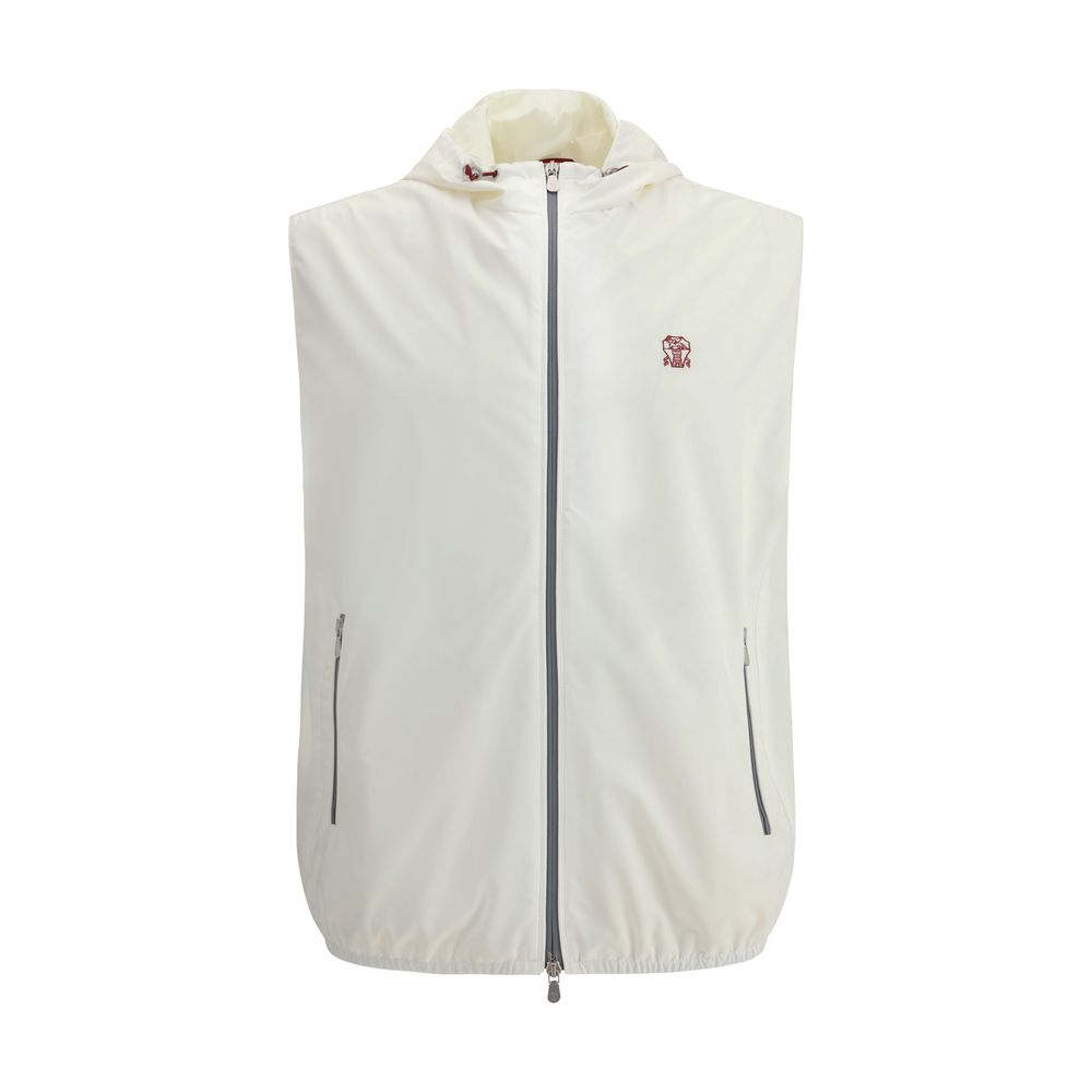 Brunello Cucinelli Navy Cotton Waterproof Vest