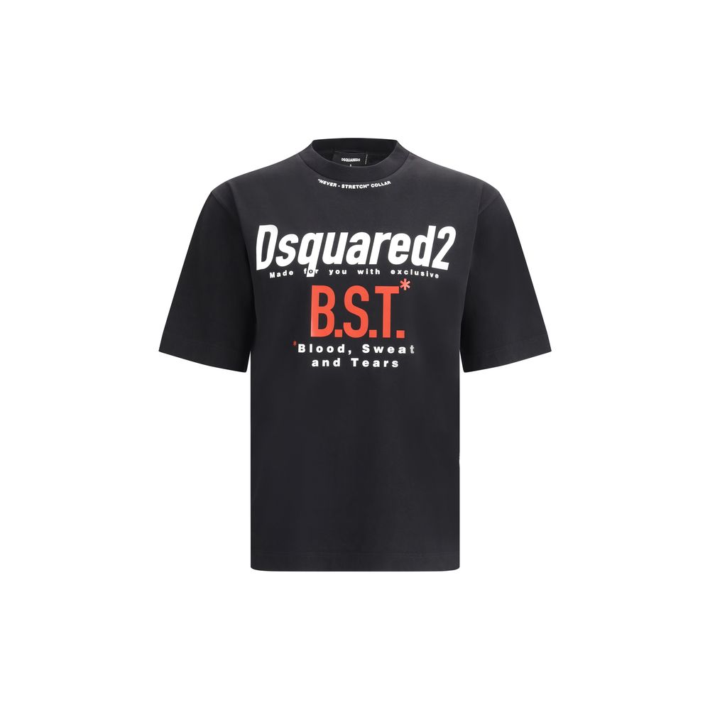 Dsquared² White Cotton T-Shirt with Iconic Monogram Print Design