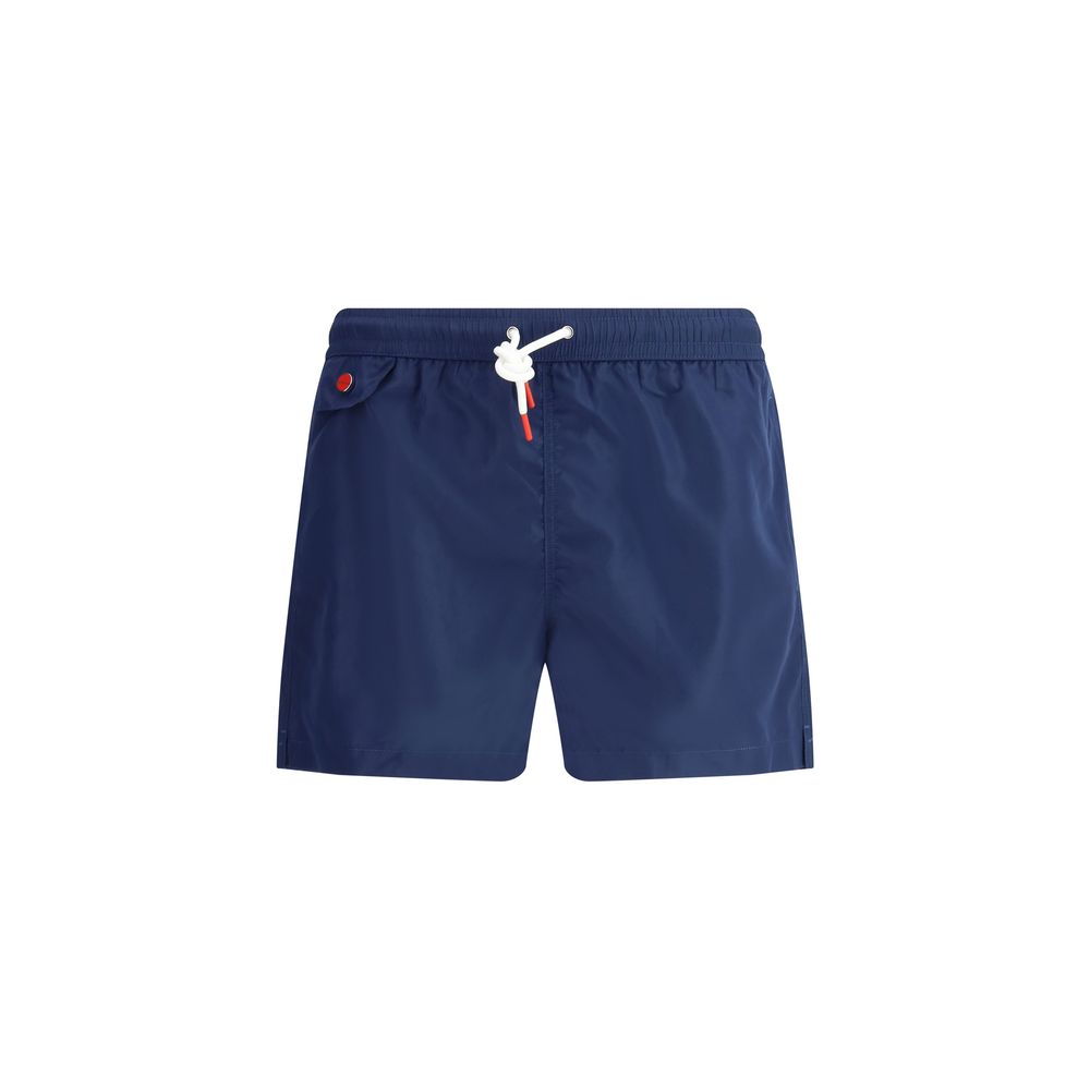 Kiton Navy Cotton Swimshort - Luxury Beachwear Essential