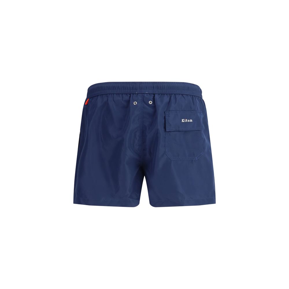Kiton Navy Cotton Swimshort - Luxury Beachwear Essential