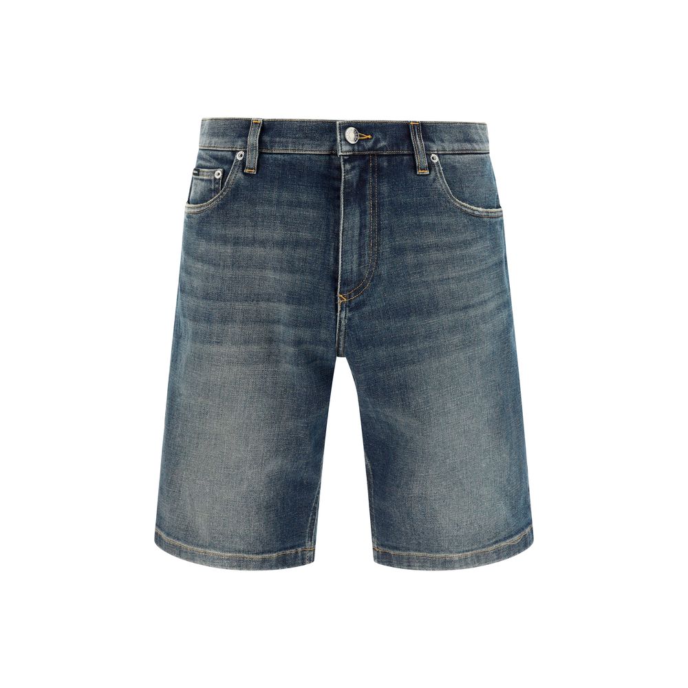 Dolce & Gabbana Blue Cotton Denim Shorts for Elevated Casual Chic