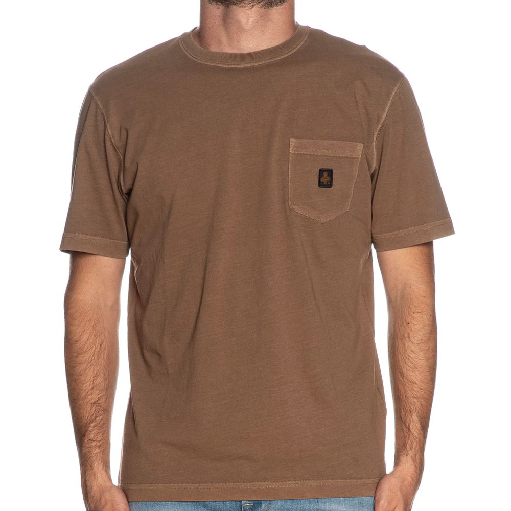Refrigiwear Brown Cotton T-Shirt for Effortless Elegance