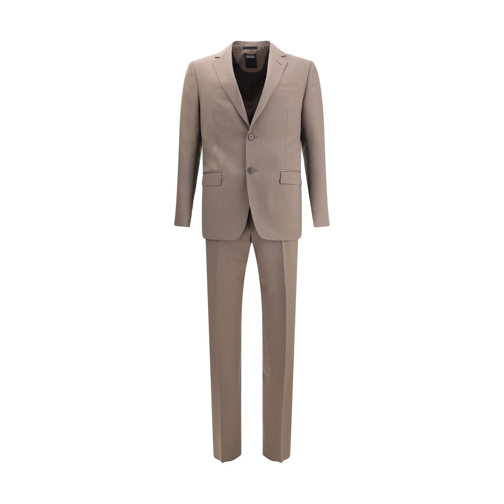 ZEGNA Navy Wool Suit Tailored Elegance for Timeless Style