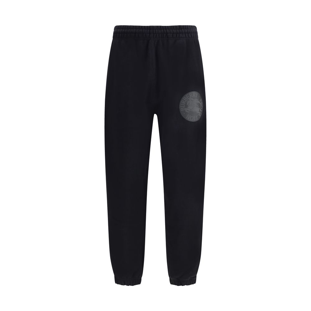 Burberry Grey Cotton Logoed Sweatpants for Elevated Casual Elegance