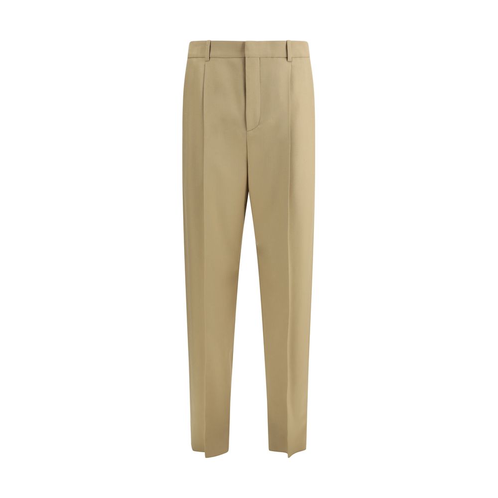 Saint Laurent Grey Fine Wool Carotte Pants for Effortless Elegance