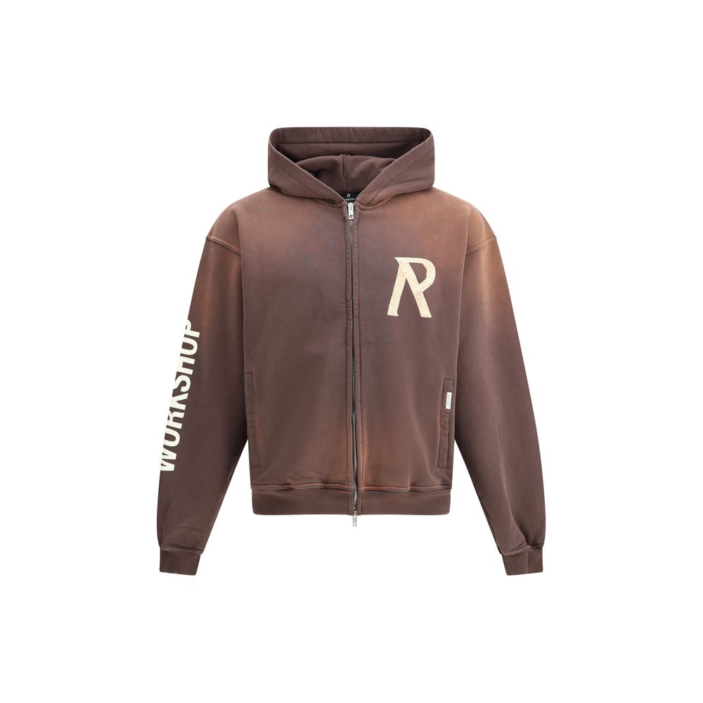 Represent Black Cotton Hoodie With Tape Effect