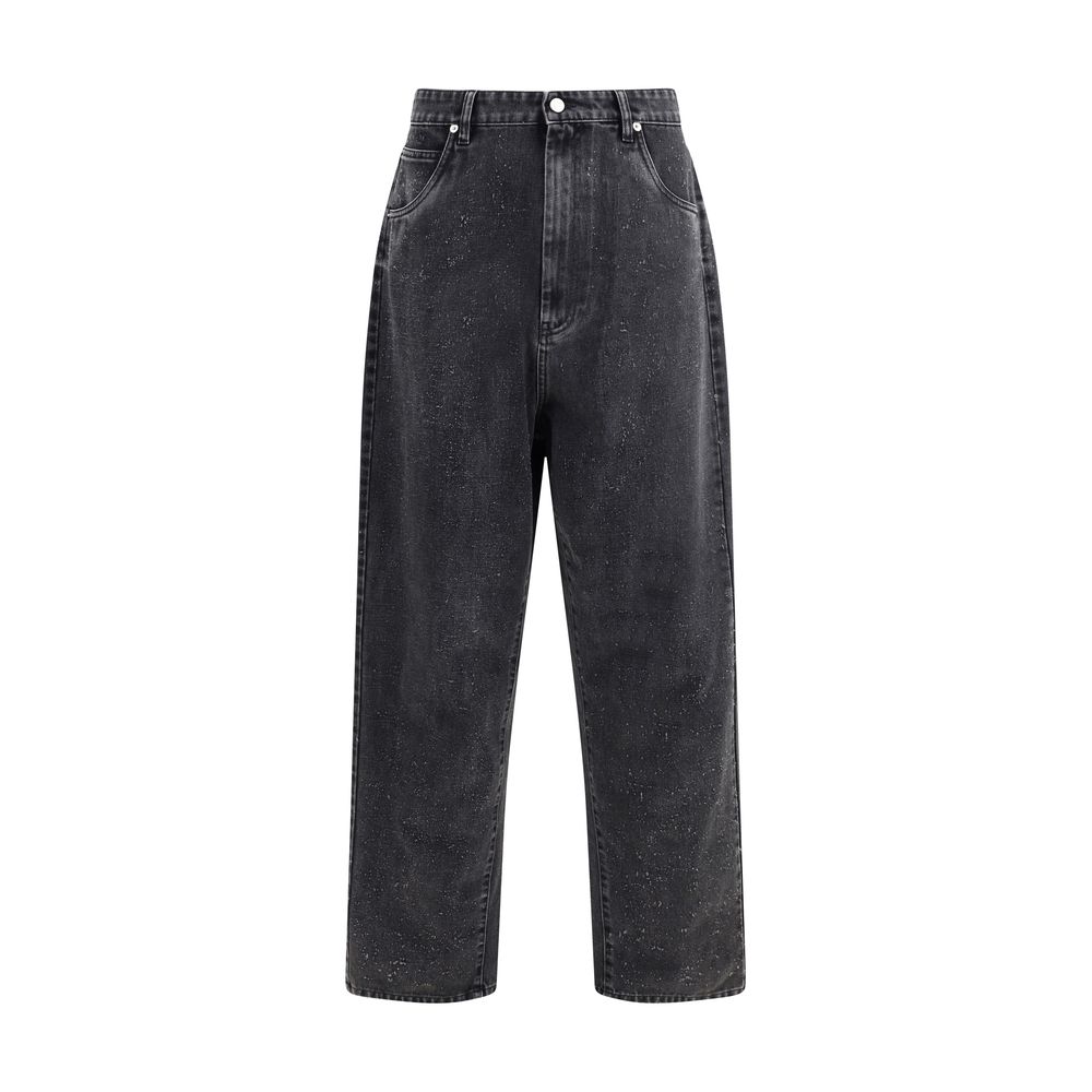 Namacheko Blue Cotton Hand Pilled Jeans With Distinctive Urban Style