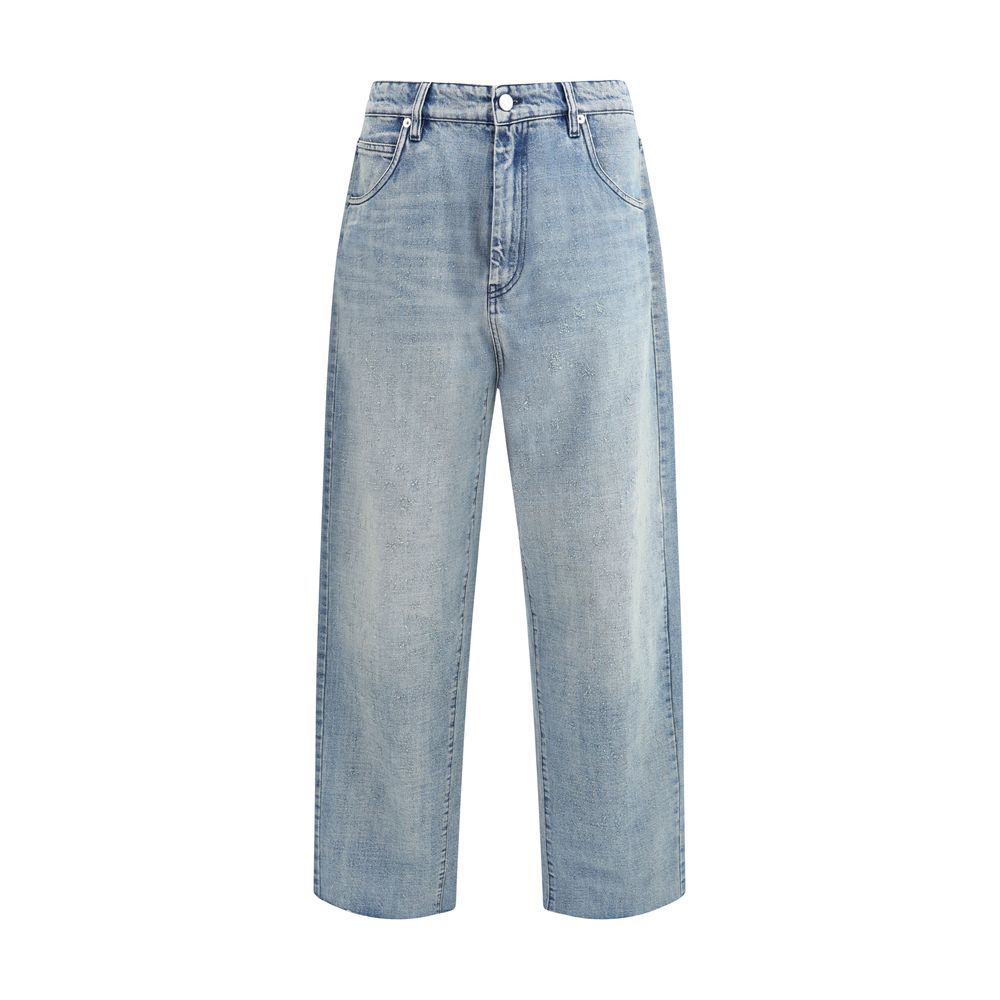 Namacheko Blue Cotton Hand Pilled Jeans for Effortless Urban Elegance