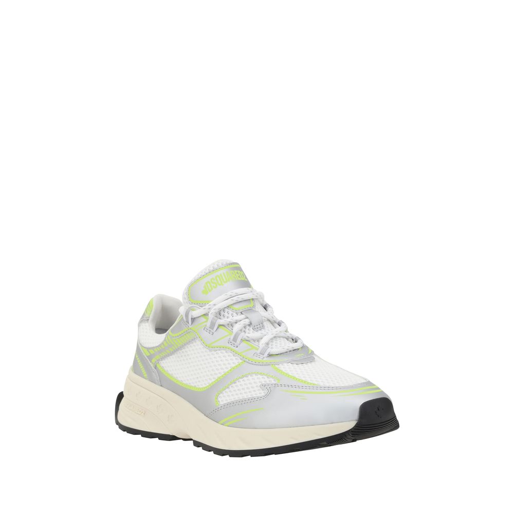 Dsquared² White Leather Sneakers with Iconic Design and Premium Craftsmanship