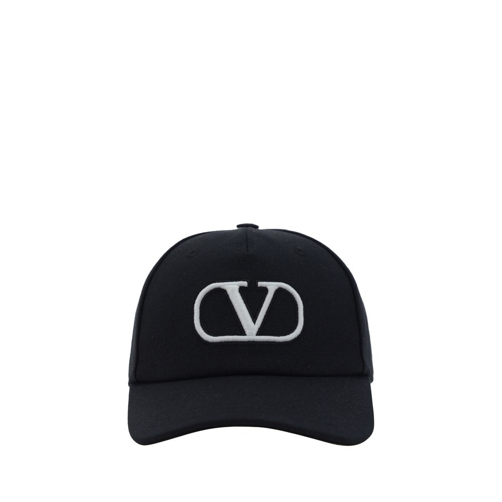 Valentino Garavani Black Cotton Baseball Hat in Iconic Luxury Design