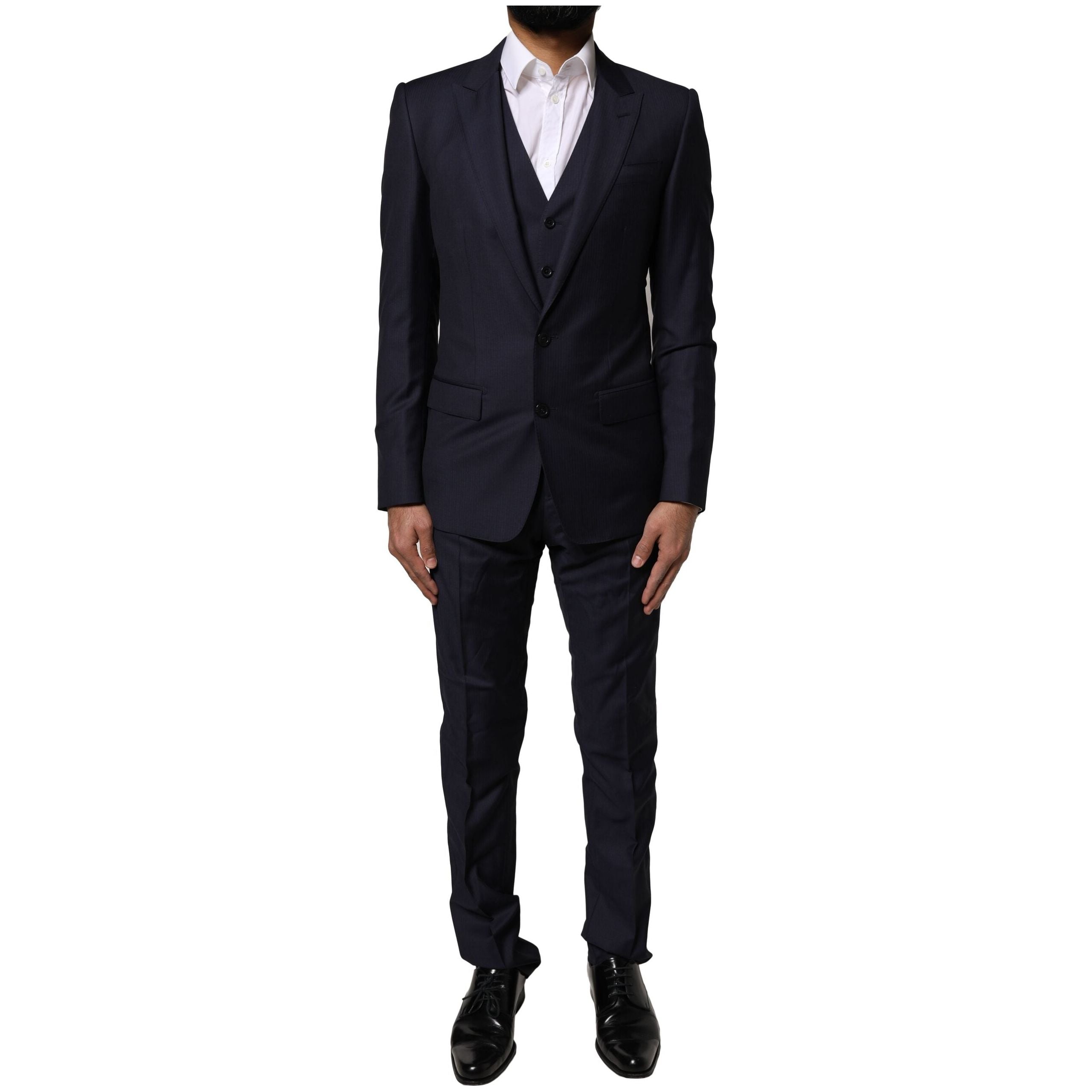 Dolce & Gabbana Blue MARTINI Wool 3 Piece Formal Suit