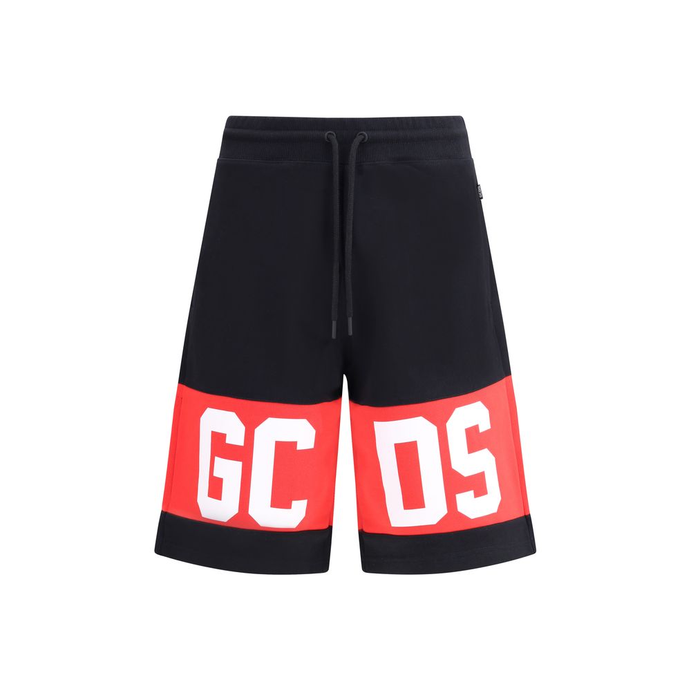 GCDS Black Cotton Tracksuit Shorts: Elevate Your Casual Wardrobe