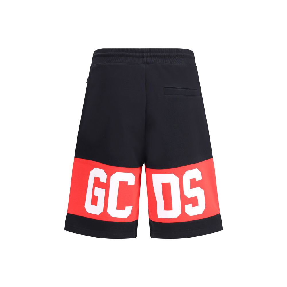 GCDS Black Cotton Tracksuit Shorts: Elevate Your Casual Wardrobe