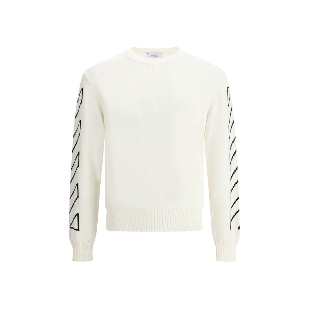 Off-White Black Cotton Logo Sweater for Elevated Street Style