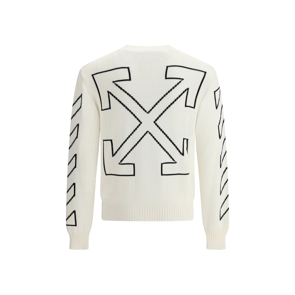 Off-White Black Cotton Logo Sweater for Elevated Street Style
