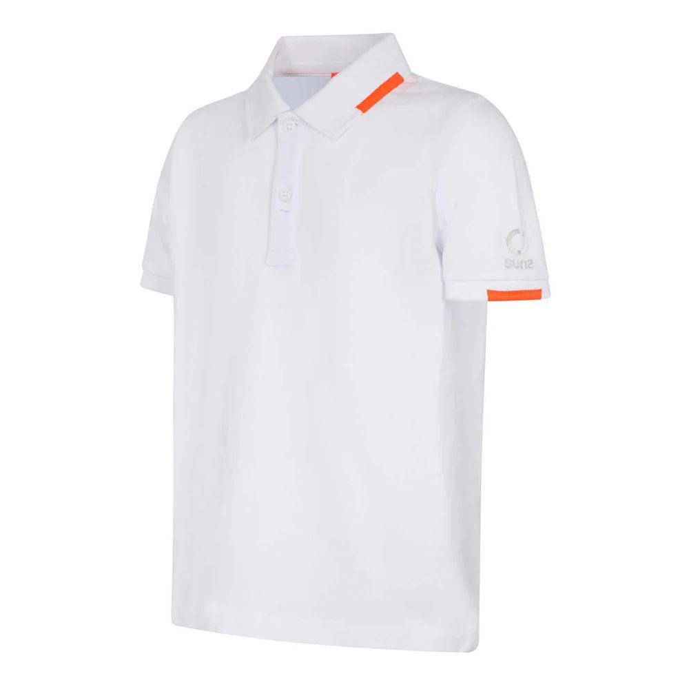 Suns White Cotton Polo Shirt for Effortless Elegance