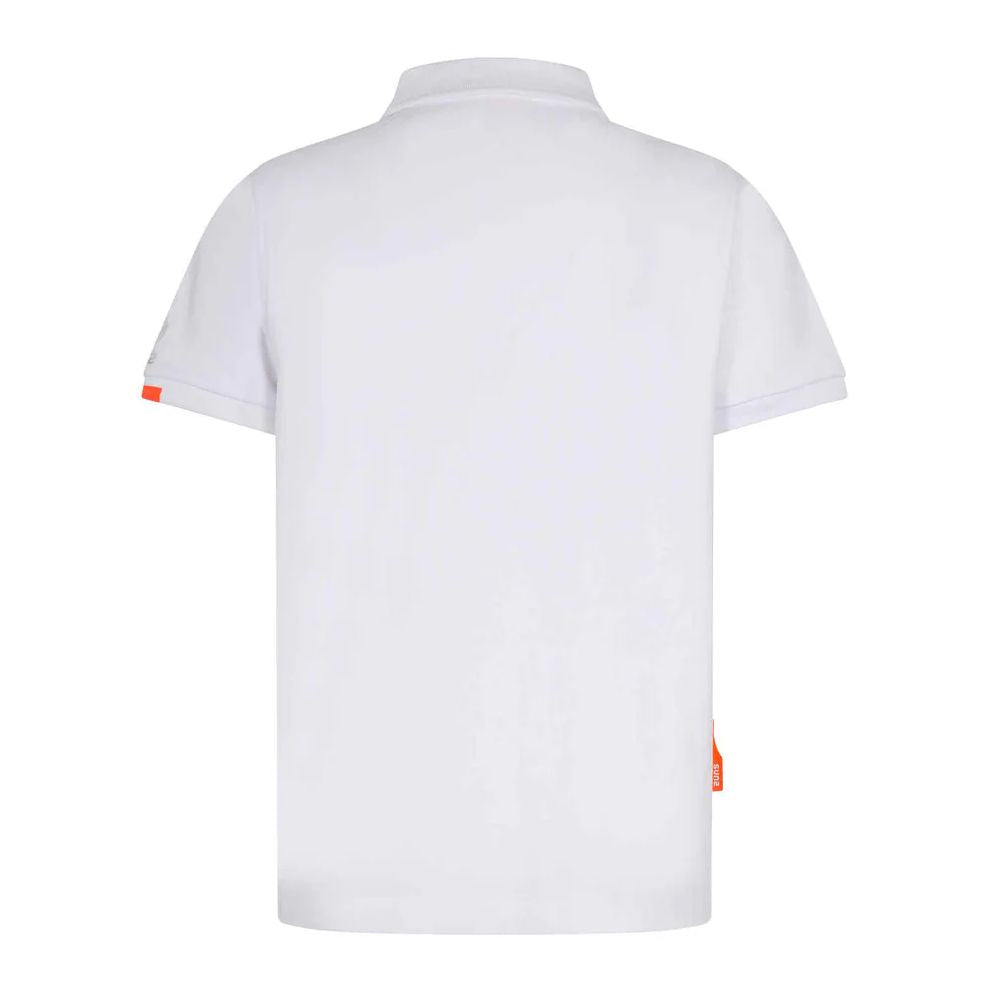 Suns White Cotton Polo Shirt for Effortless Elegance