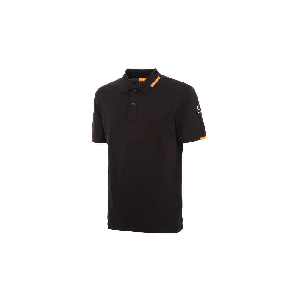 Suns Black Cotton Polo Shirt for Timeless Elegance