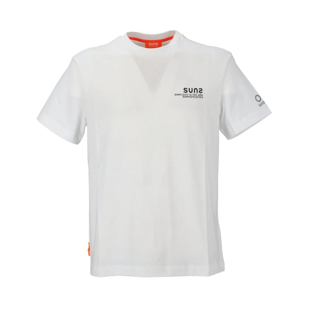 Suns White Cotton T-Shirt for Effortless Elegance