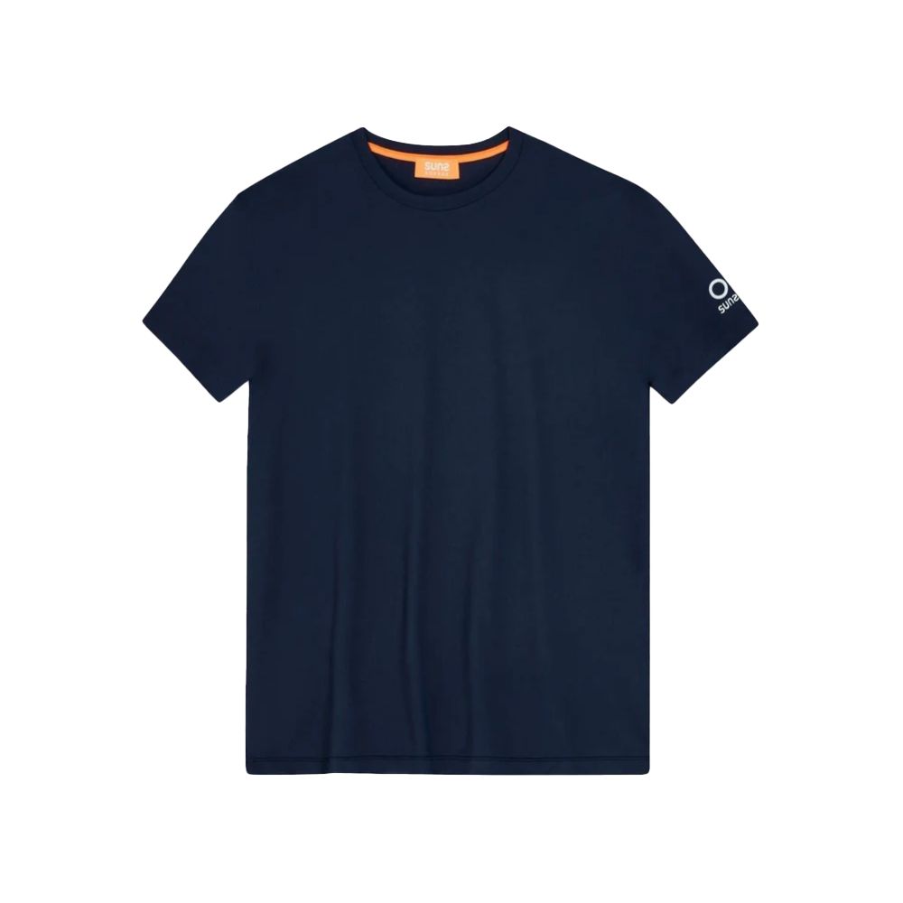 Suns Blue Nylon T-Shirt for Effortless Sophistication