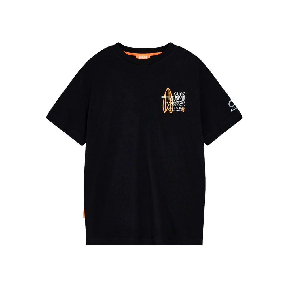 Suns Black Cotton T-Shirt for Effortless Luxury Style