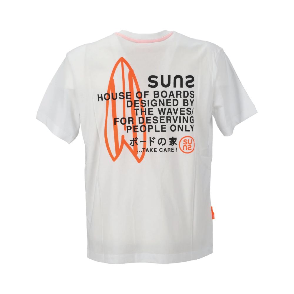 Suns White Cotton T-Shirt for Effortless Sophistication