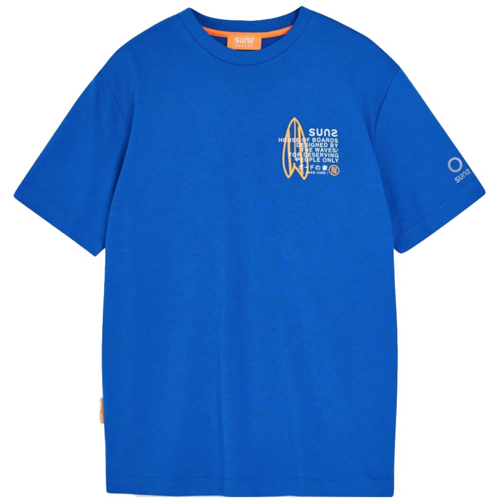Suns Blue Cotton T-Shirt for Effortless Luxury Style