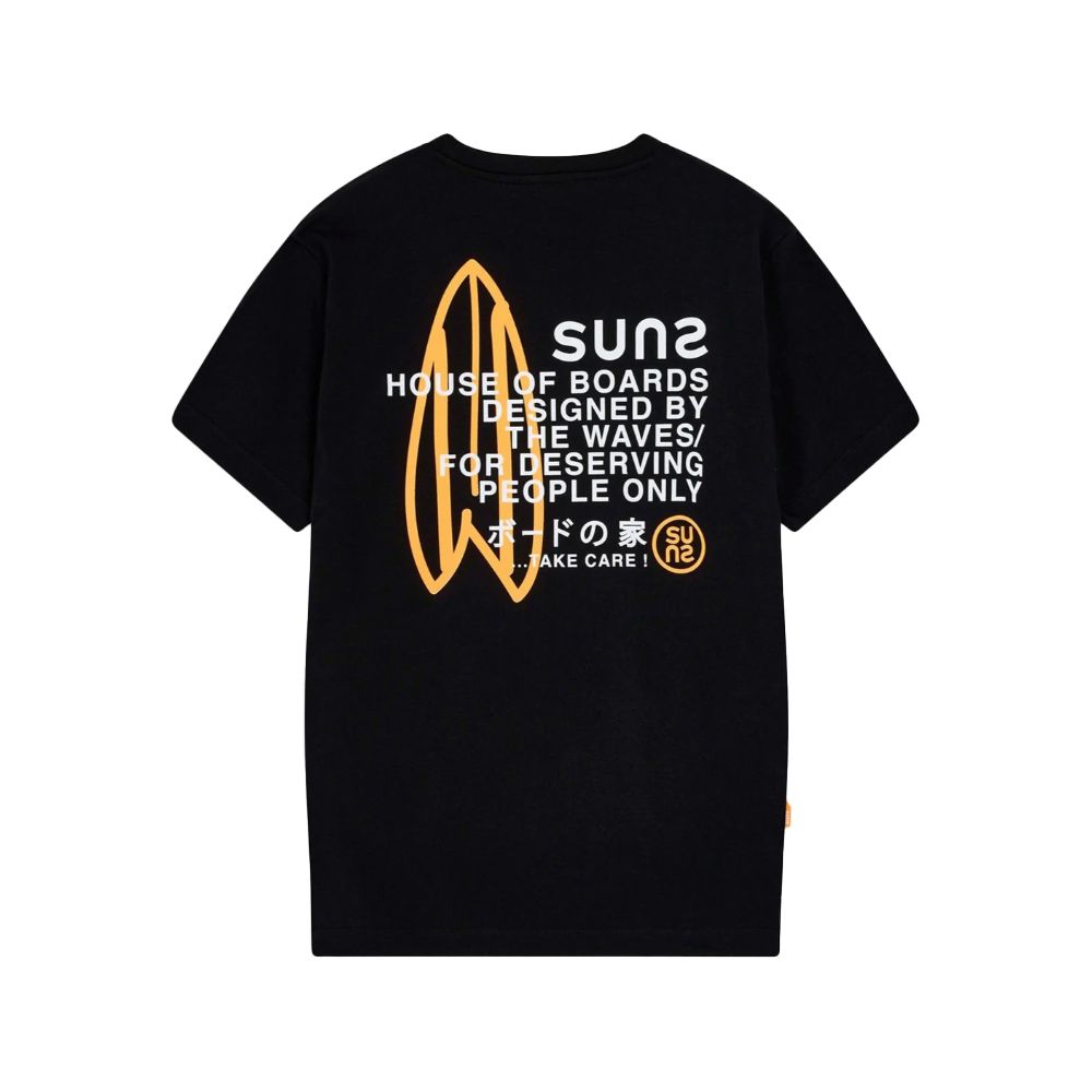 Suns Black Cotton T-Shirt for Effortless Luxury Style