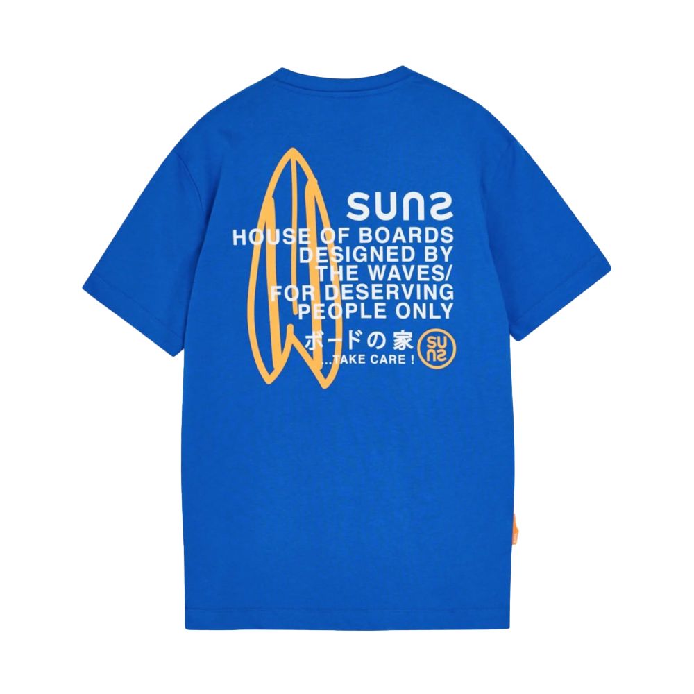 Suns Blue Cotton T-Shirt for Effortless Luxury Style
