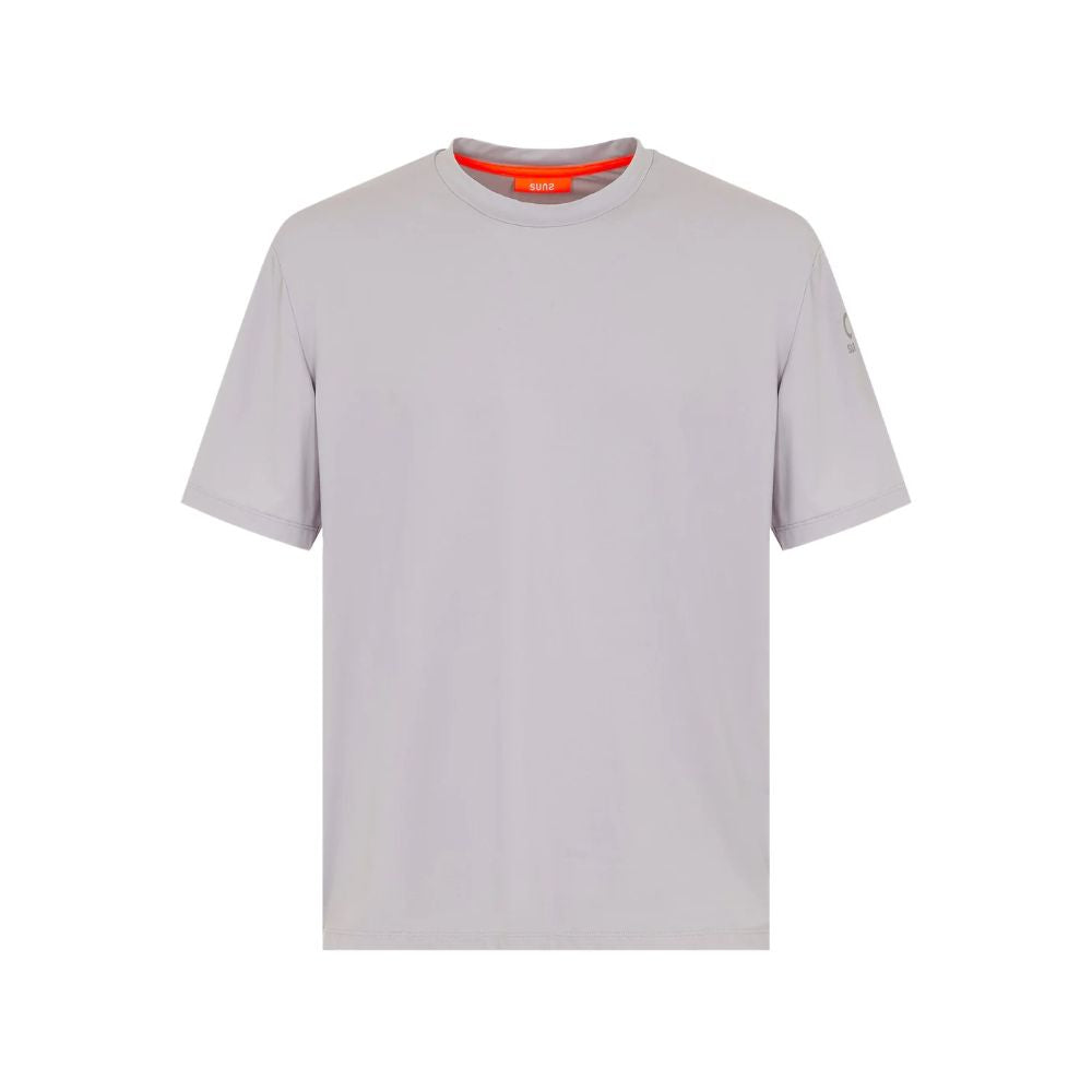 Suns Gray Nylon T-Shirt for Effortless Sophistication