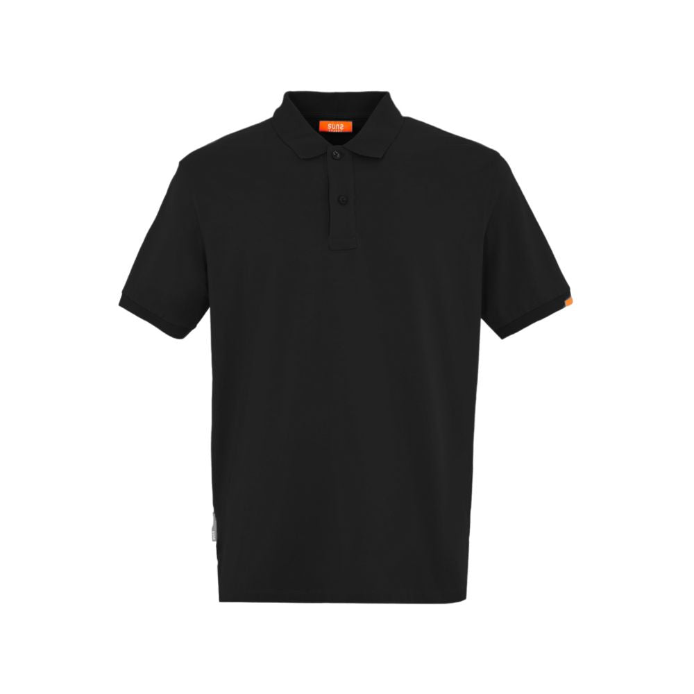 Suns Black Cotton Polo Shirt - Effortless Elegance Redefined