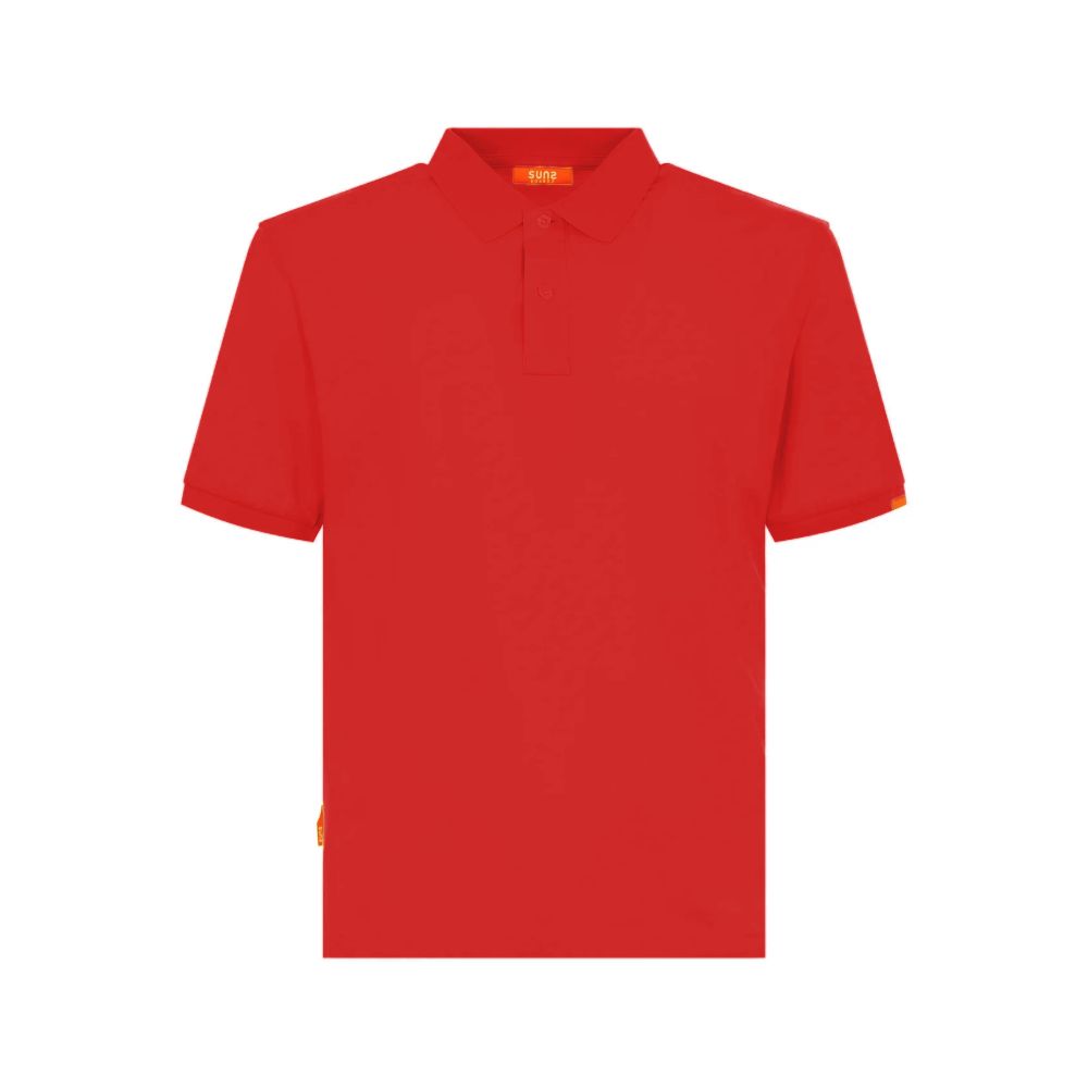 Suns Red Cotton Polo Shirt - Elevate Your Casual Elegance