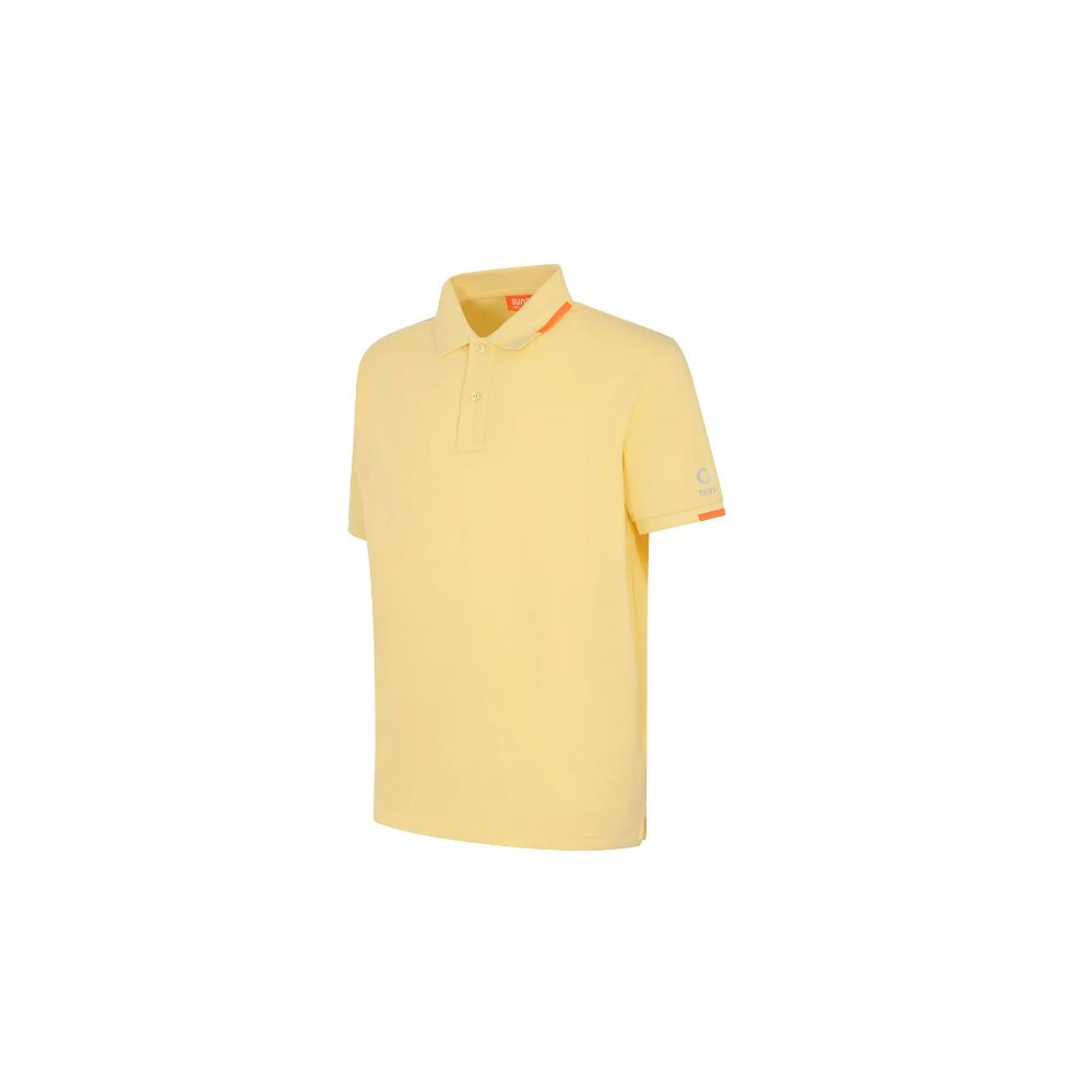 Suns Yellow Cotton Polo Shirt for Elevated Casual Style