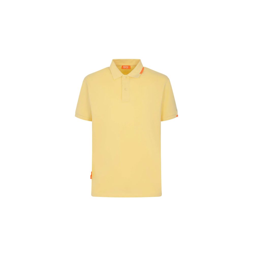 Suns Yellow Cotton Polo Shirt for Elevated Casual Style