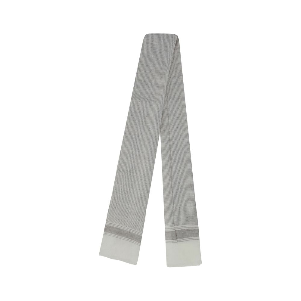 Brunello Cucinelli Grey Cotton Scarf - Timeless Luxury Accessory