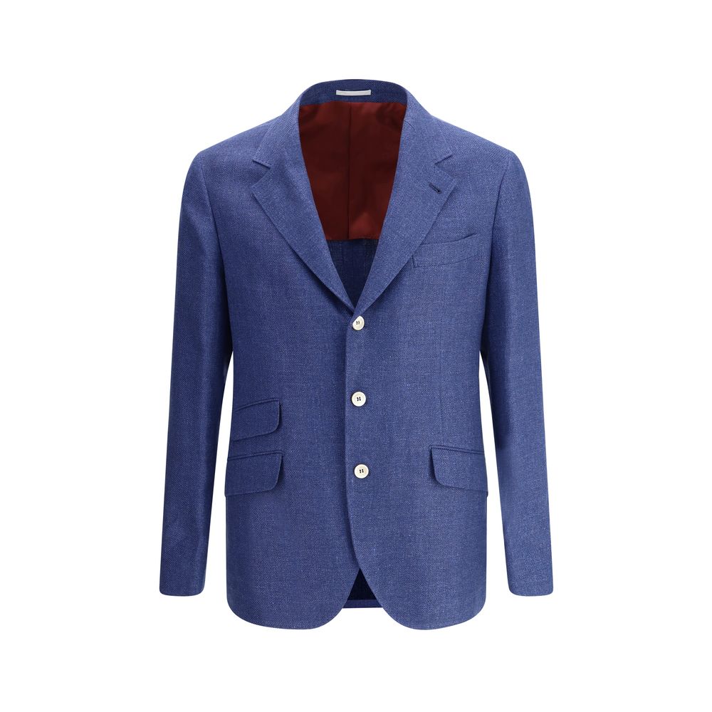 Brunello Cucinelli Beige Linen Blazer Jacket for Timeless Elegance