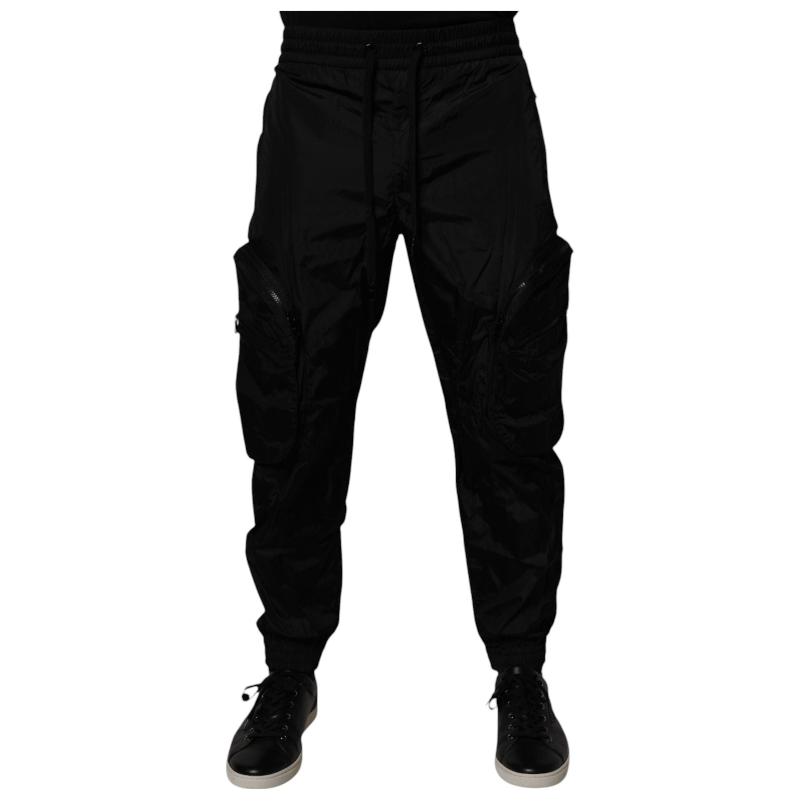 Dolce & Gabbana Black Nylon Cargo Jogger Sweatpants Pants