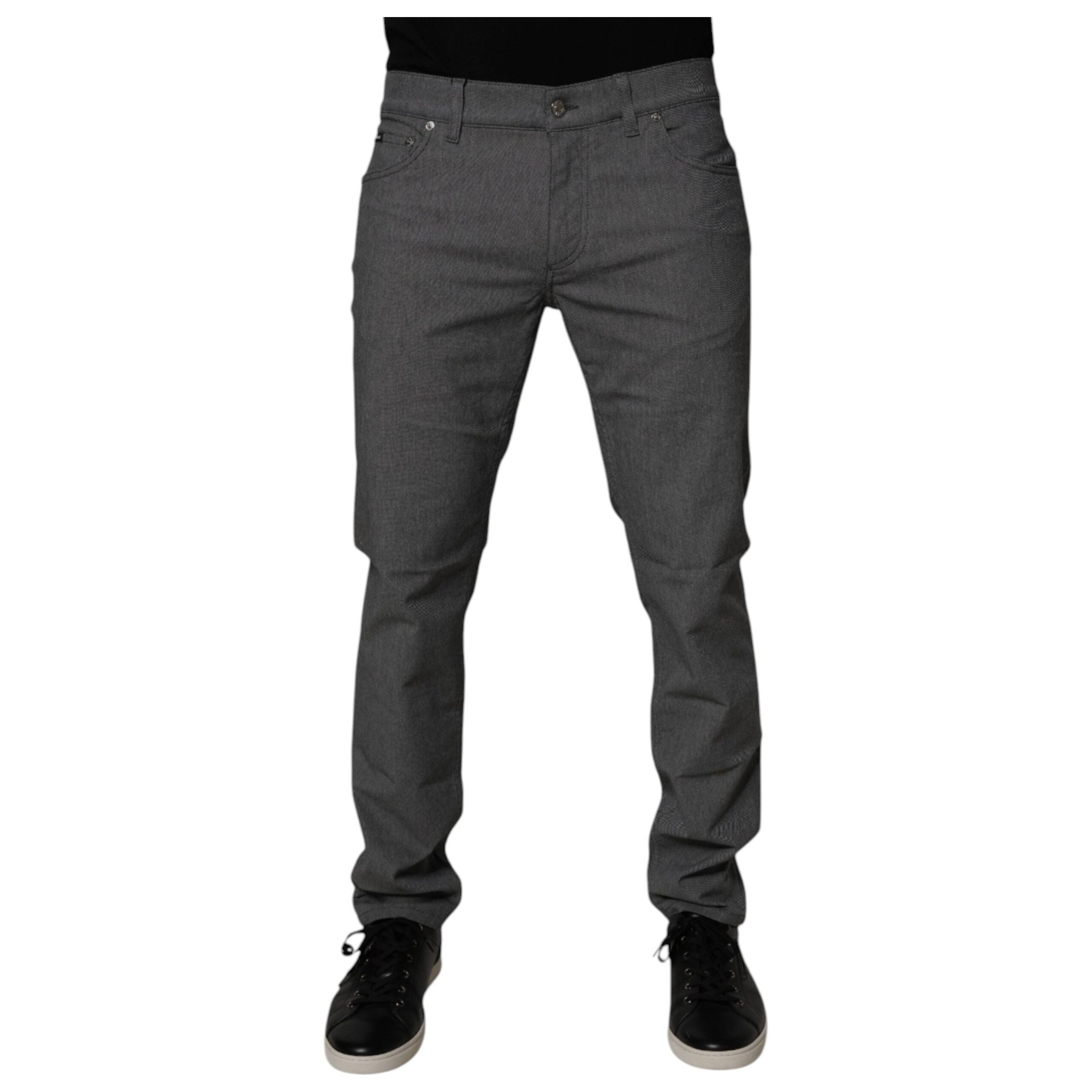 Dolce & Gabbana Gray Cotton Stretch Skinny Denim Jeans