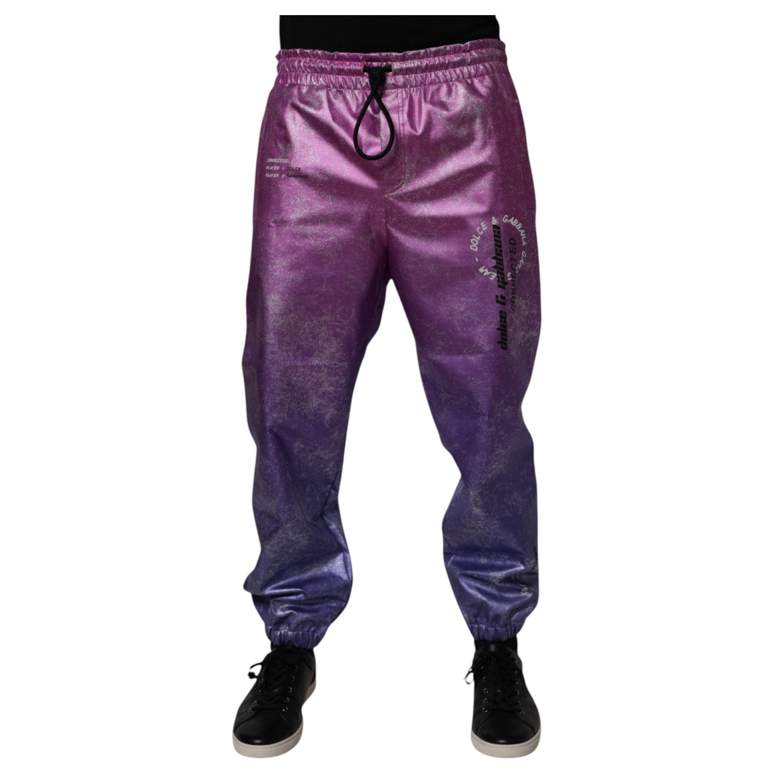 Dolce & Gabbana Pink Purple Two Tone Jogger Sweatpants