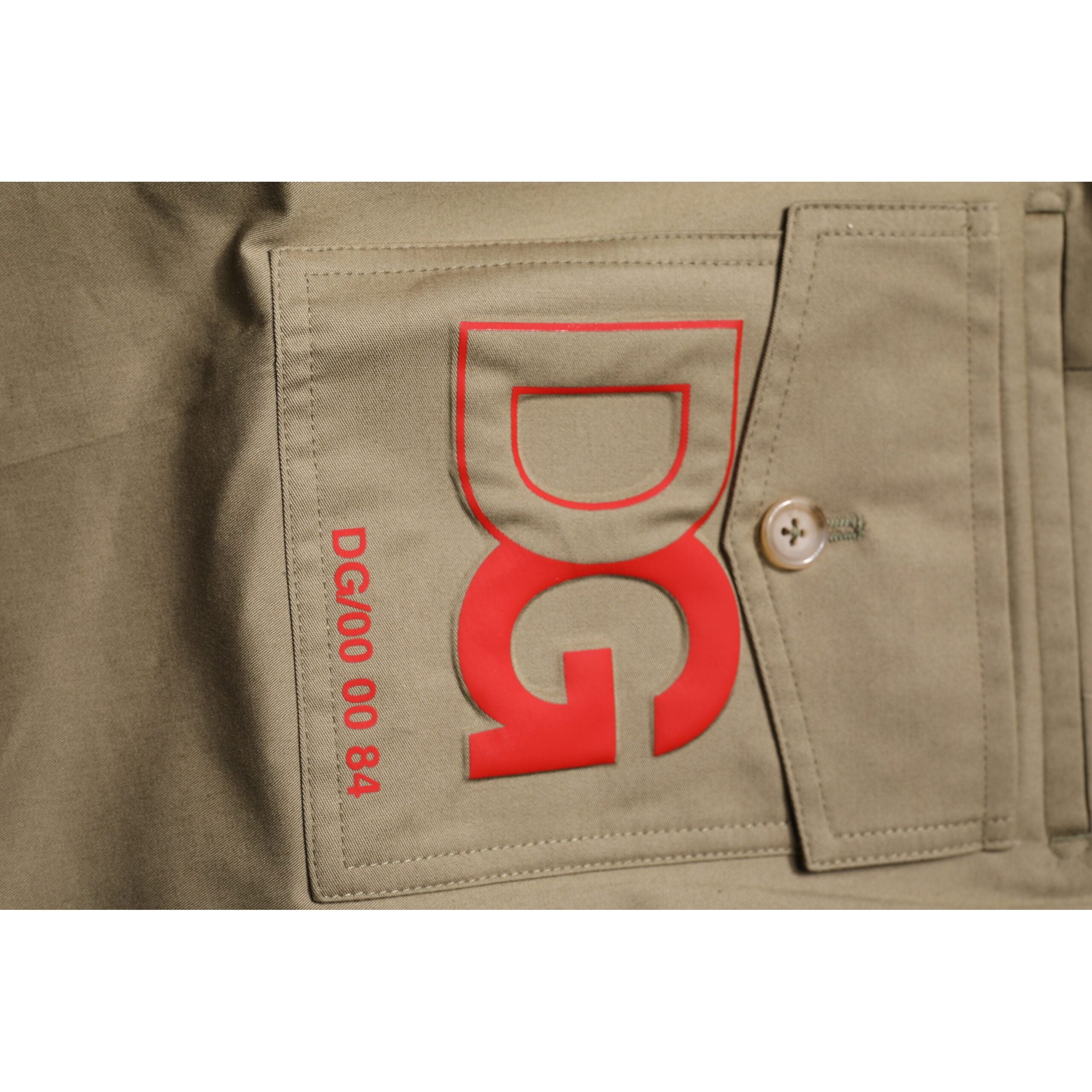 Dolce & Gabbana Dark Khaki Cotton Tapered Pants Elegance