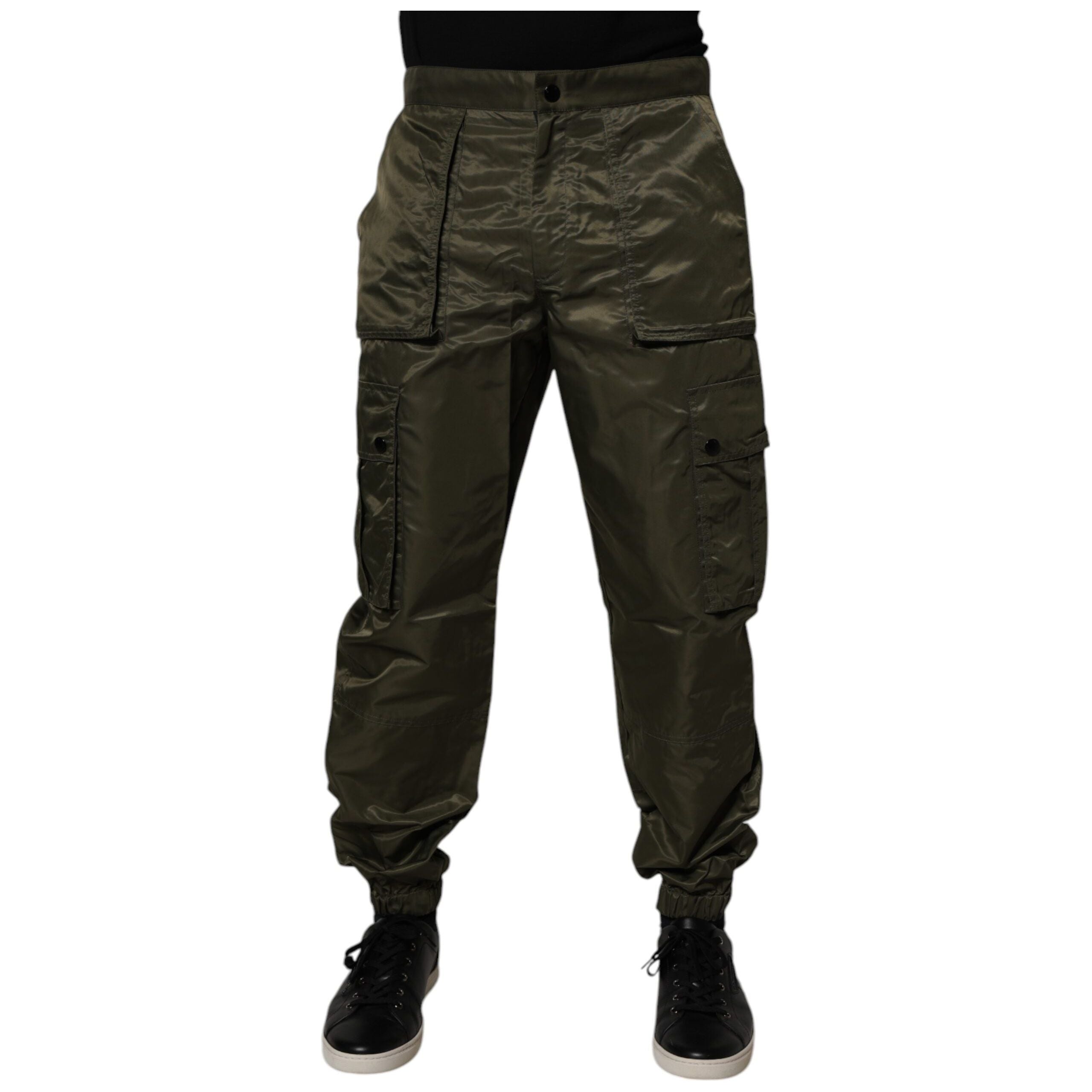 Dolce & Gabbana Dark Green Nylon Cargo Pants