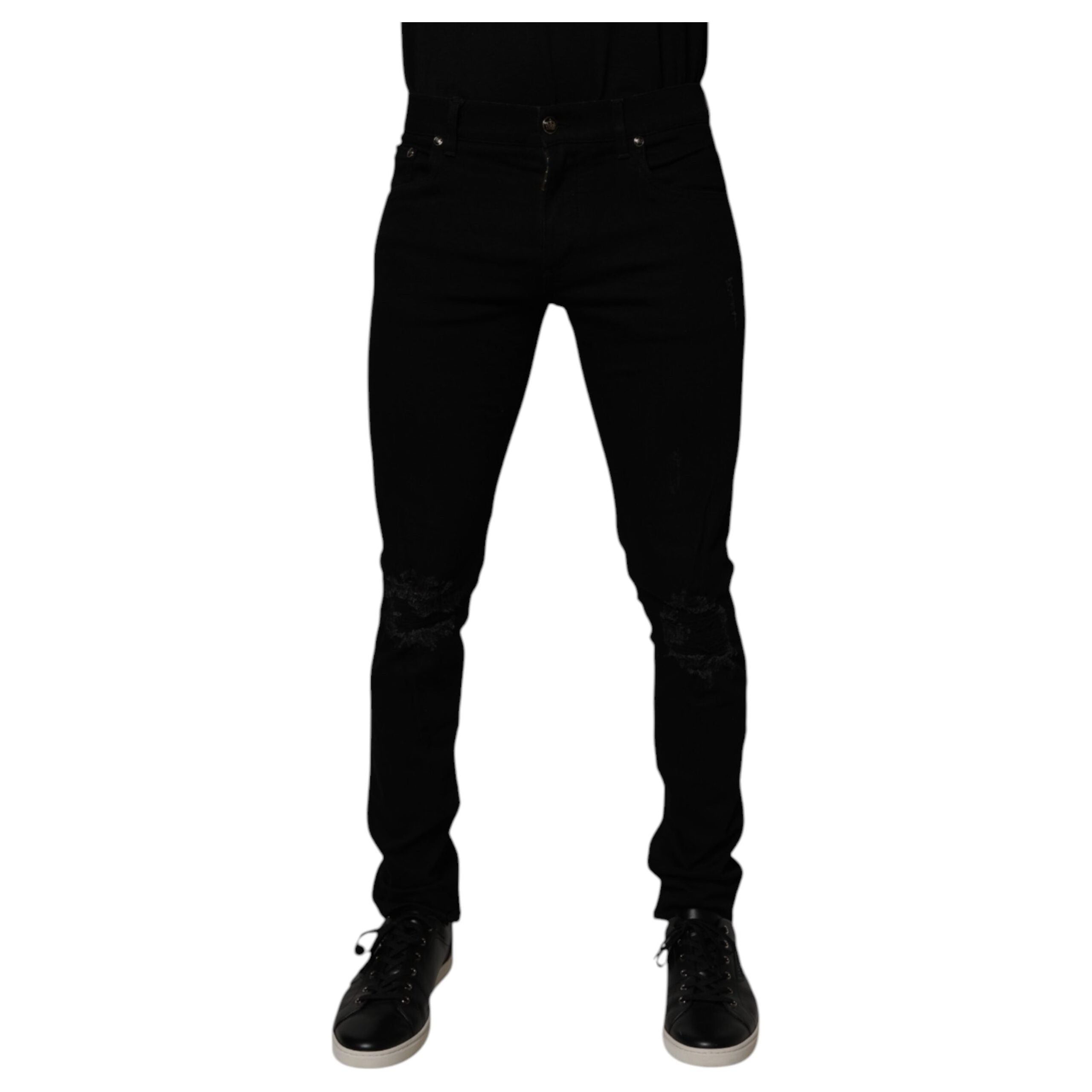 Dolce & Gabbana Black Cotton Stretch Skinny Denim Jeans